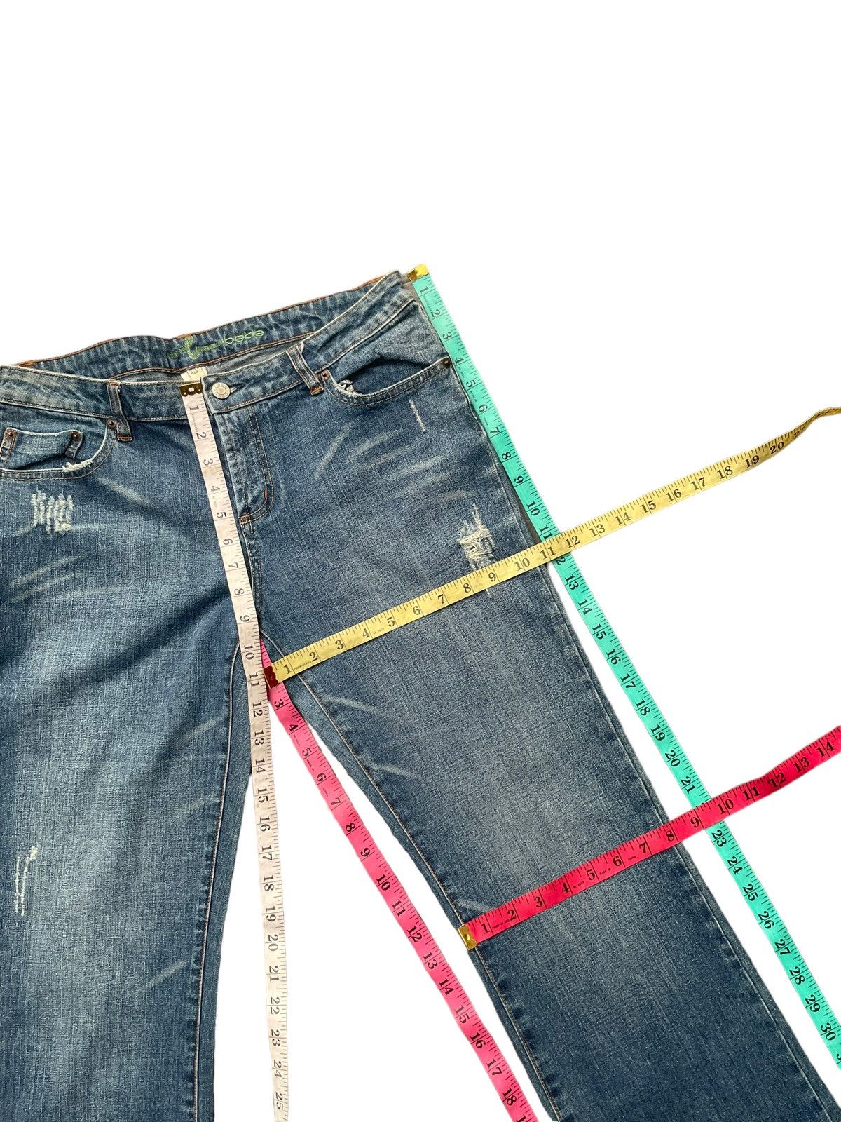 Bebe × Designer Bebe Flare Distresed Denim Size 33" - 14 Thumbnail