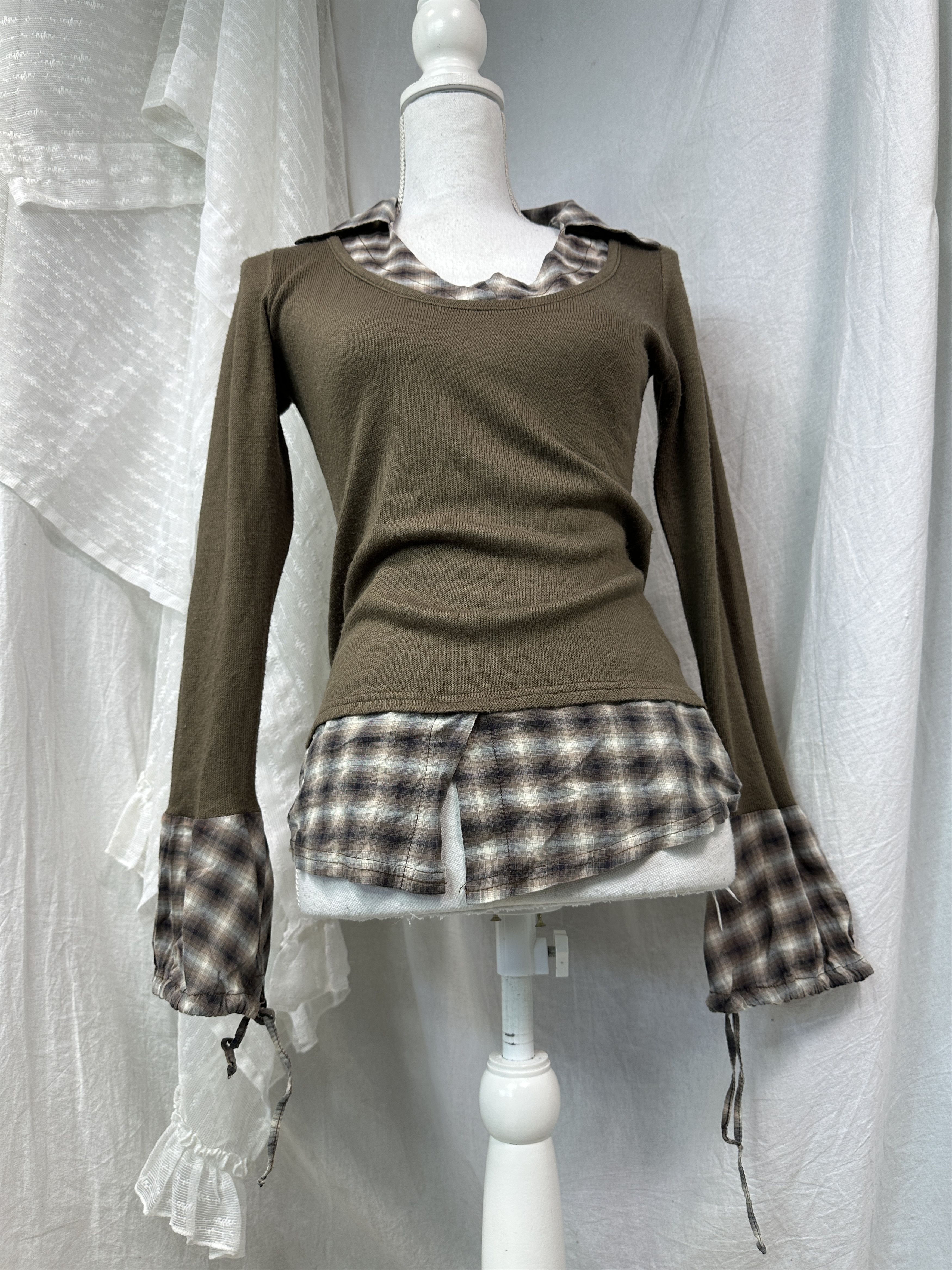 Vintage Vintage Avant Garde Fitted School Girl Sweater Y2K Size S / US 4 / IT 40 - 1 Thumbnail