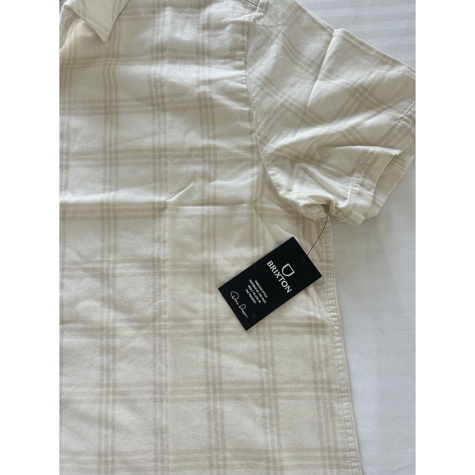 Brixton Button Down Shirt Cream Plaid Pattern Men's XL Brixton NWT Size US XL / EU 56 / 4 - 4 Thumbnail