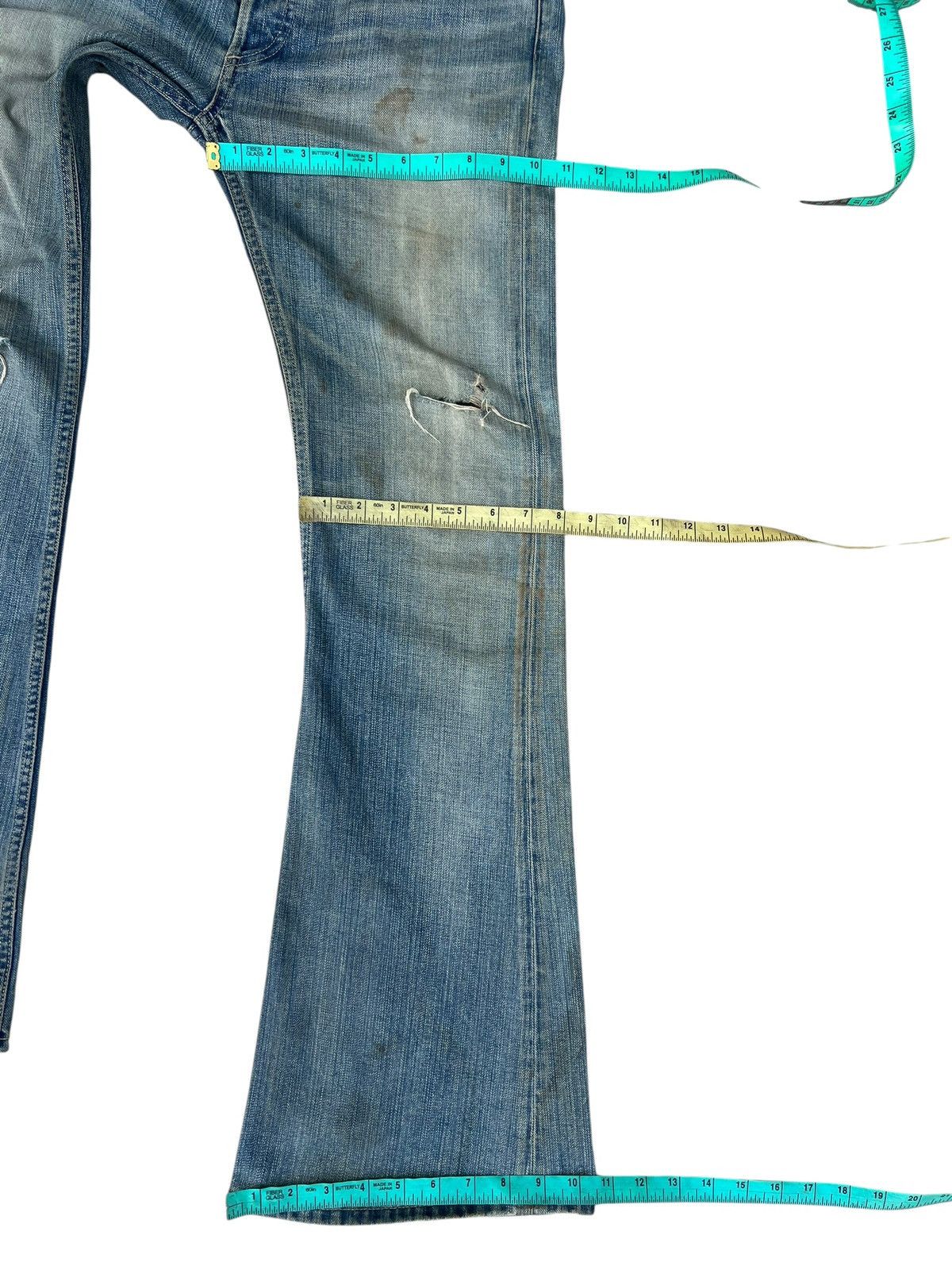 5351 POUR LES HOMMES Frog Denim Japan Distress Dirty Mud Denim Super Flare Jeans Size US 32 / EU 48 - 3 Thumbnail