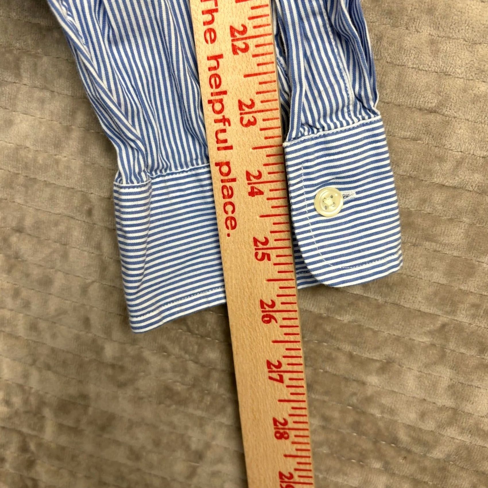 Ralph Lauren Ralph Lauren Mens XL Button-Down Shirt Blue White Striped Cotton Stretch L/S Embroidered Pony Chest 52 in Casual Business Wear Mens XL Size US XL / EU 56 / 4 - 6 Thumbnail