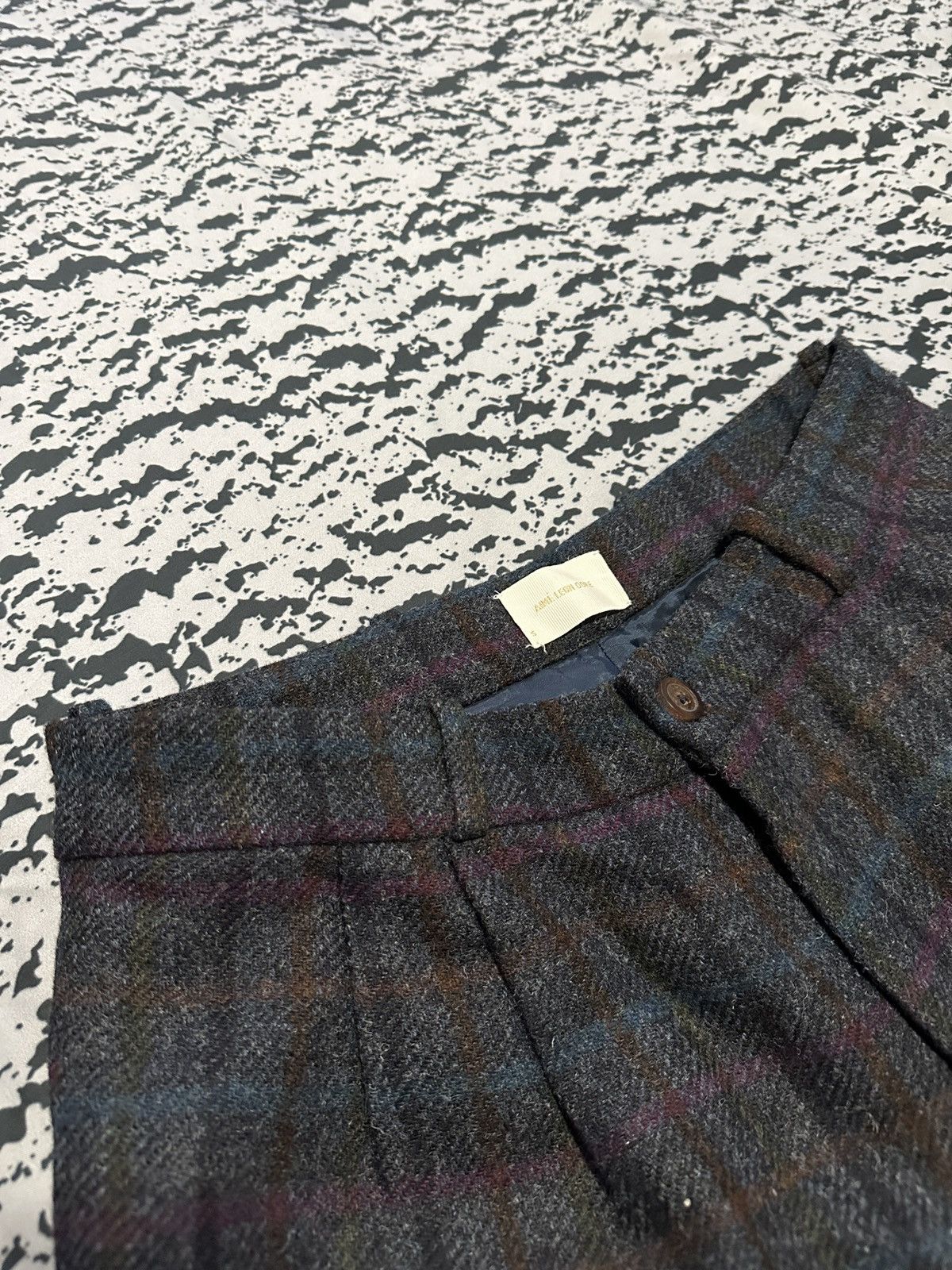 Aime Leon Dore Midnight Multi Muted Jewel Tartan Plaid Tweed Trousers Size US 29 - 4 Thumbnail