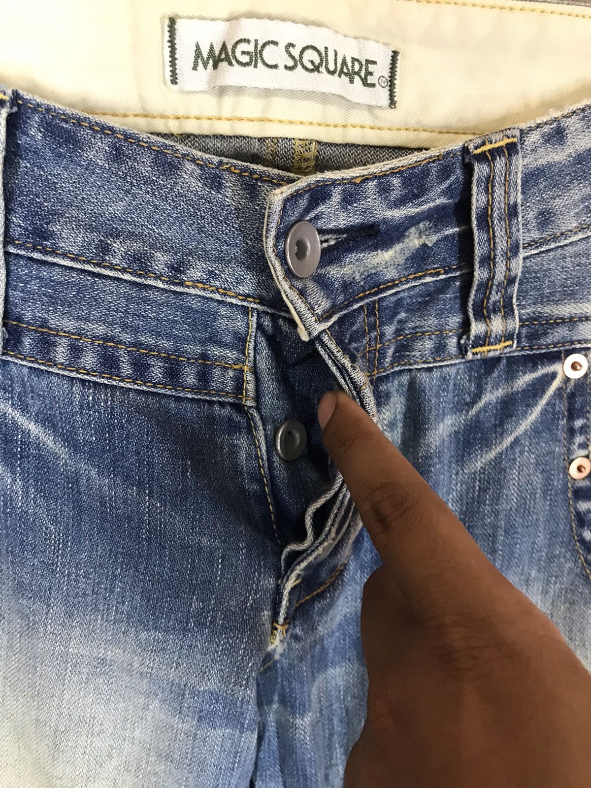 If Six Was Nine ‼️JAPANASE BRAND MAGIC SQUAD BAGGY DENIM FLARED VERY RARE Size US 29 - 7 Thumbnail