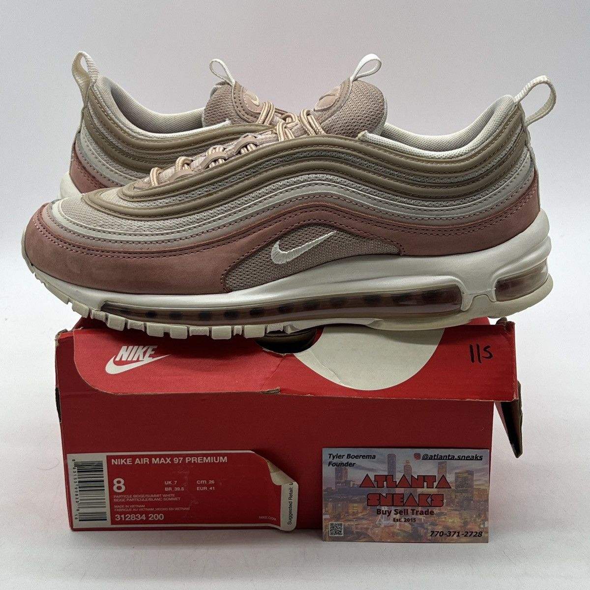 image of Nike Air Man 97 Beige Shoes, Men's (Size 8)