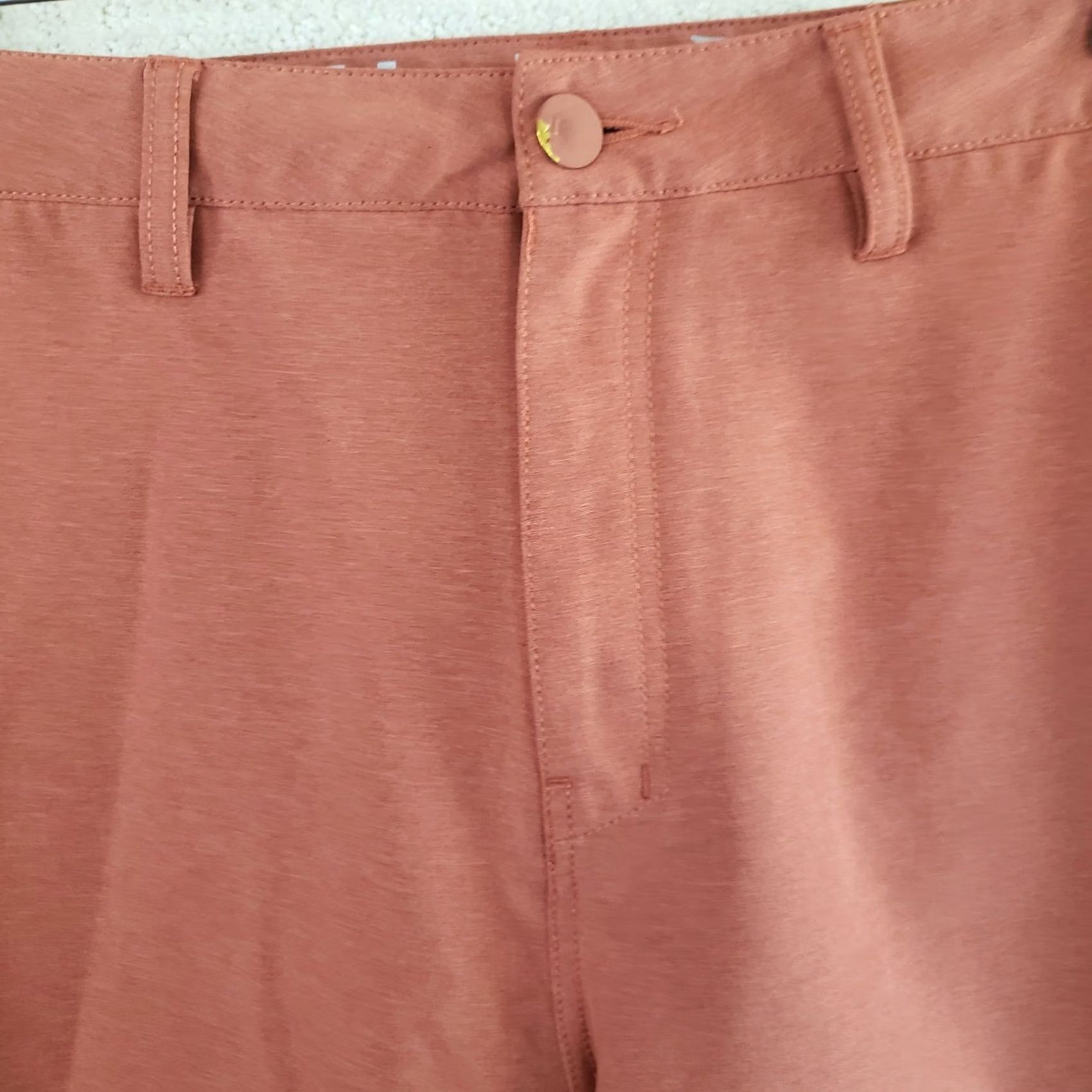 Hurley Hurley Men's Shorts Size 38x10 Coral Pink Belt Loops Pockets Polyester Elastane Casual, Travel Size US 38 / EU 54 - 3 Thumbnail