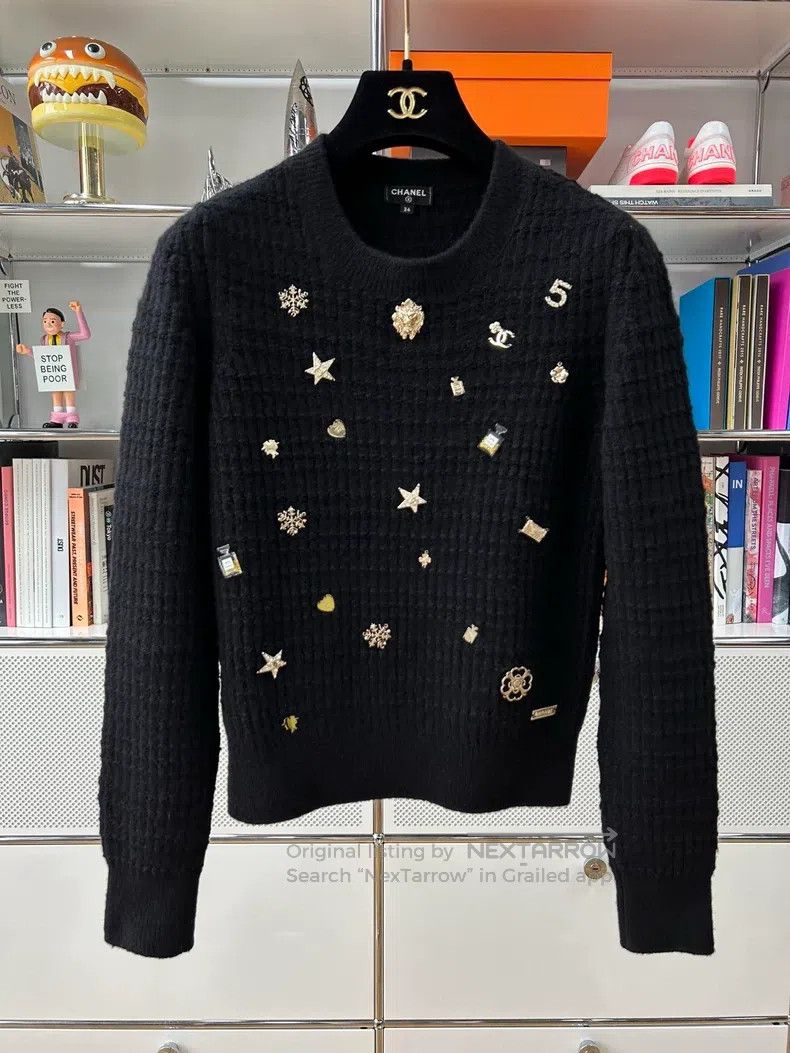 Chanel Chanel 18 Ski Series Black Cashmere Knitwear Sweater Size XXS / US 00 / IT 34 - 1 Thumbnail