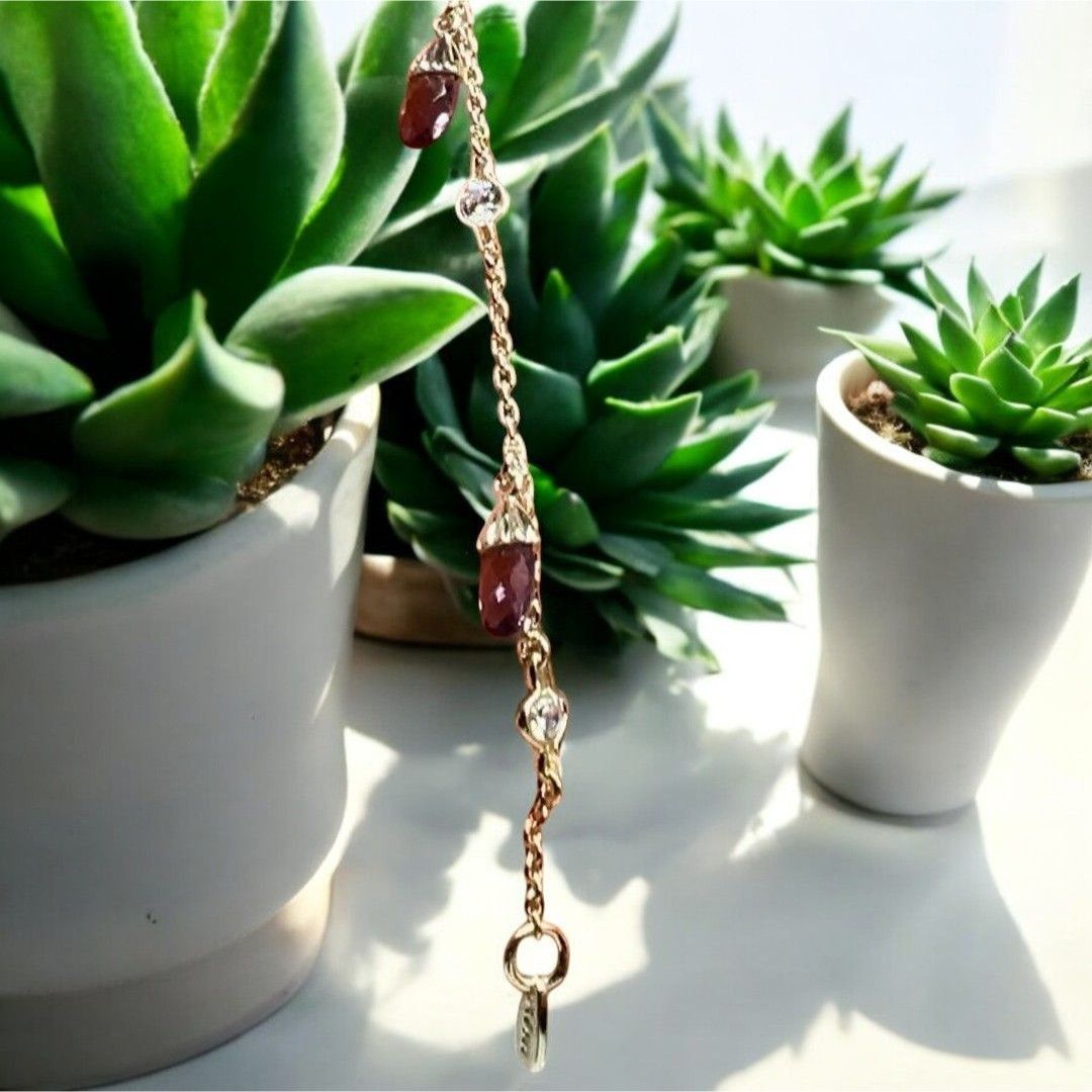 Designer Women's Small Charm Bracelet with Purple and Cubic Zirconia Size ONE SIZE - 1 Thumbnail