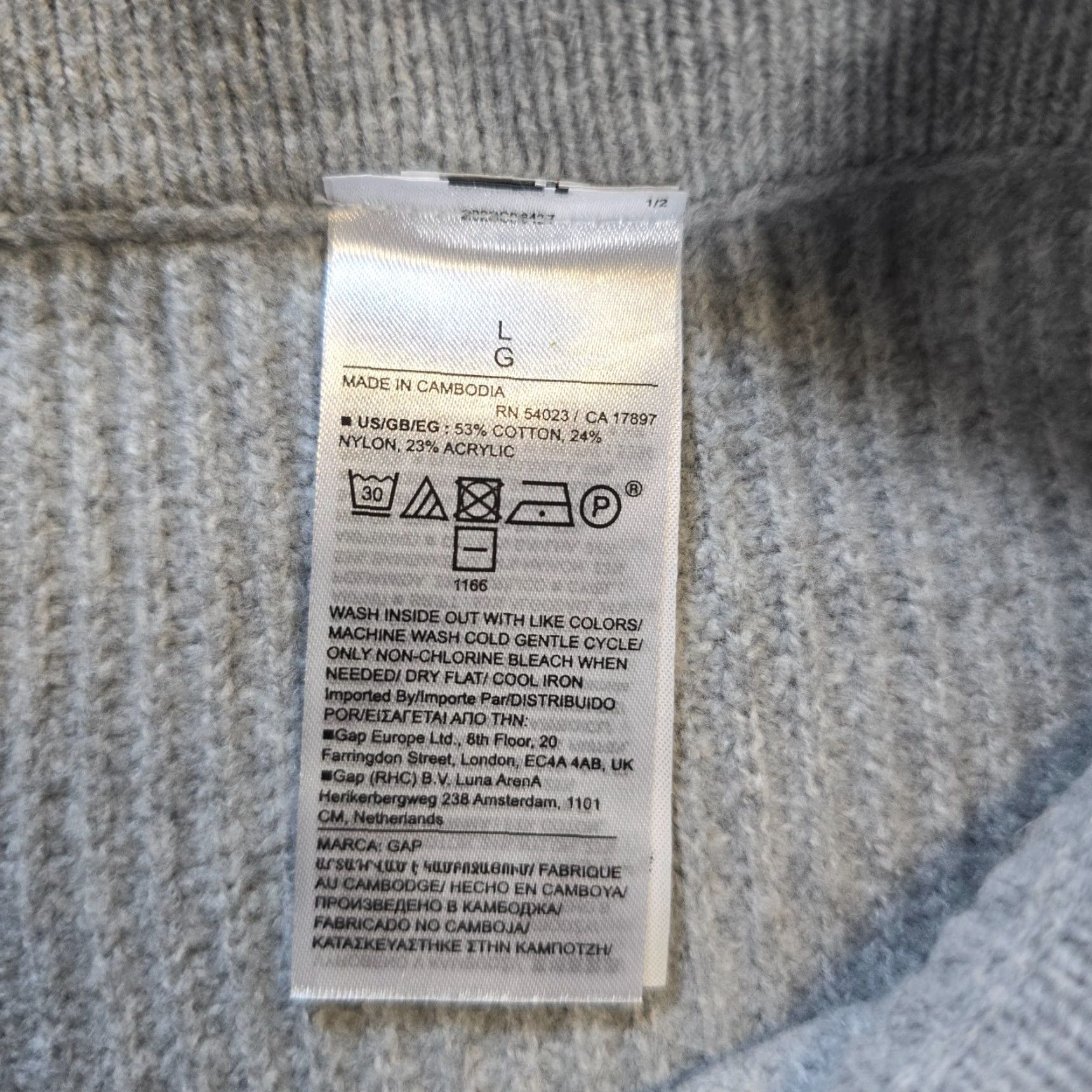 Gap VINTAGE Gap Pants Women Size Large Gray Ribbed Chunky Knit Pull On Lounge Casual Comfort Size 36" / US 14 / IT 50 - 7 Thumbnail