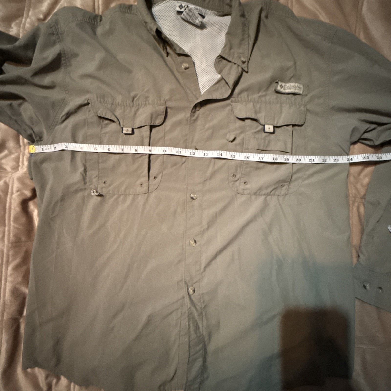 Columbia Columbia PFG Vented Shirt Mens M Olive Nylon Fishing SPF 30+ Size US M / EU 48-50 / 2 - 9 Thumbnail