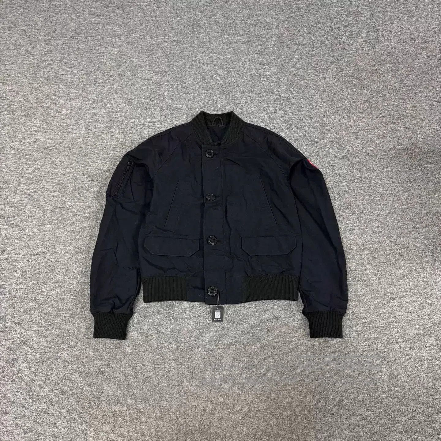 Canada Goose Black Bomber Jacket with Button Front and Pockets. Size US S / EU 44-46 / 1 - 1 Thumbnail