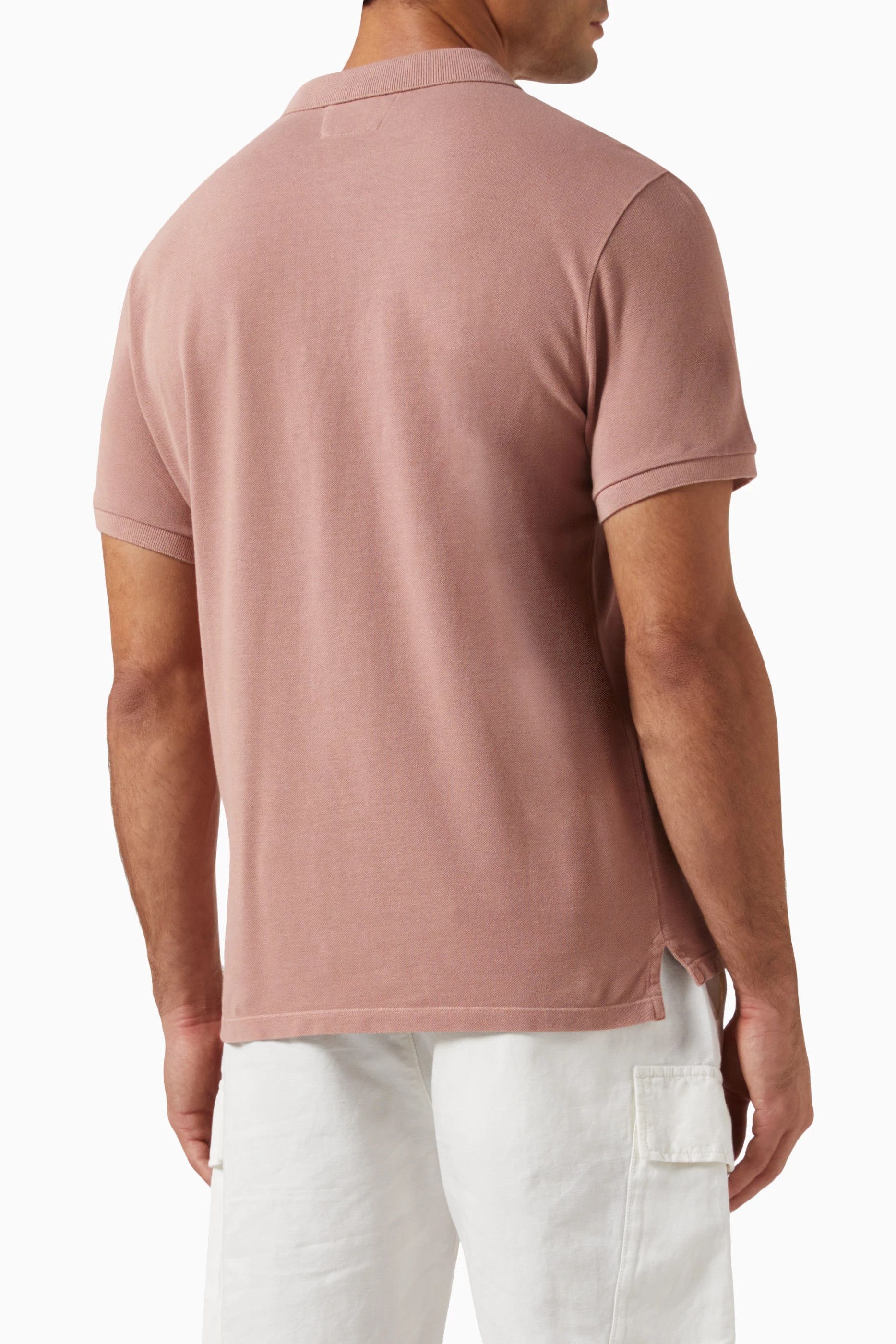 C.P. Company o1y1224 Logo Polo T-Shirt in Pink Size US XL / EU 56 / 4 - 3 Thumbnail
