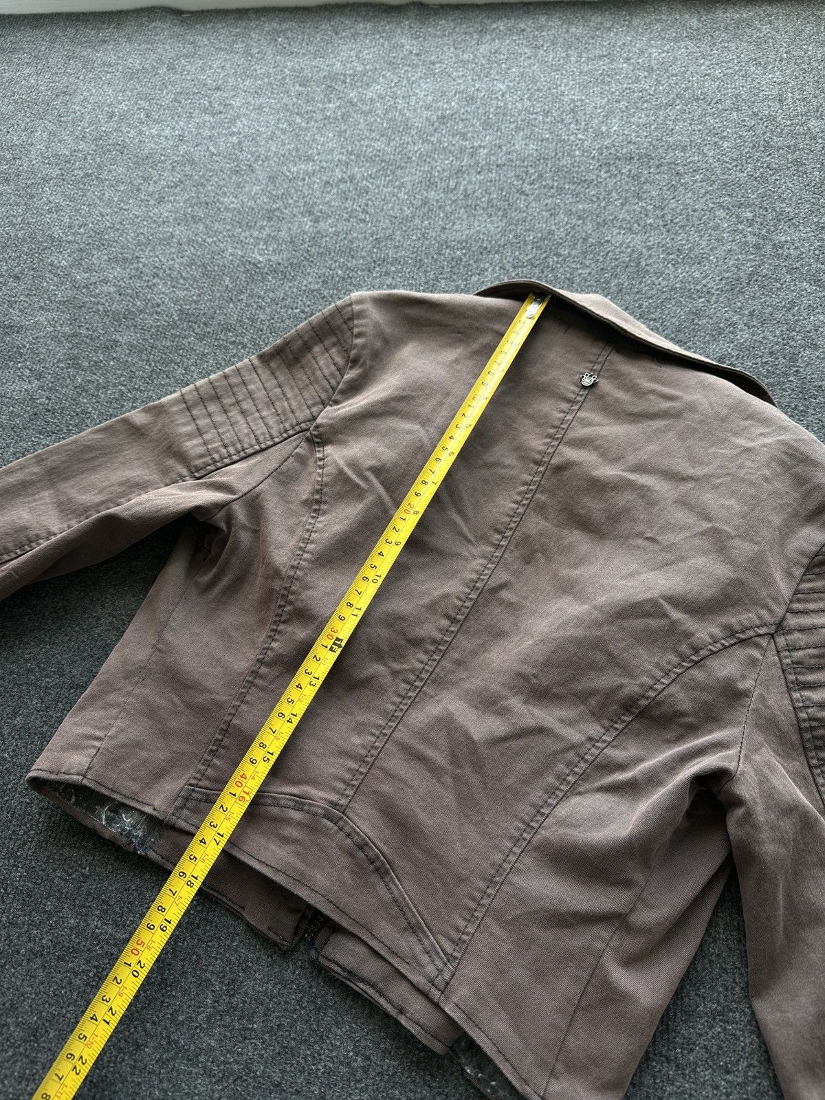 Other 🚨Y2K RICK OWENS TYPE DIRTY SLIM FIT ZIP DENIM JACKET Size S / US 4 / IT 40 - 18 Thumbnail