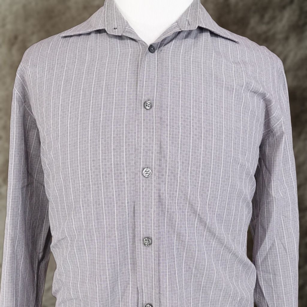 Hugo Boss HUGO BOSS Grey Check Long Sleeve Button-Up Shirt Men’s 2XL Size US XXL / EU 58 / 5 - 1 Thumbnail