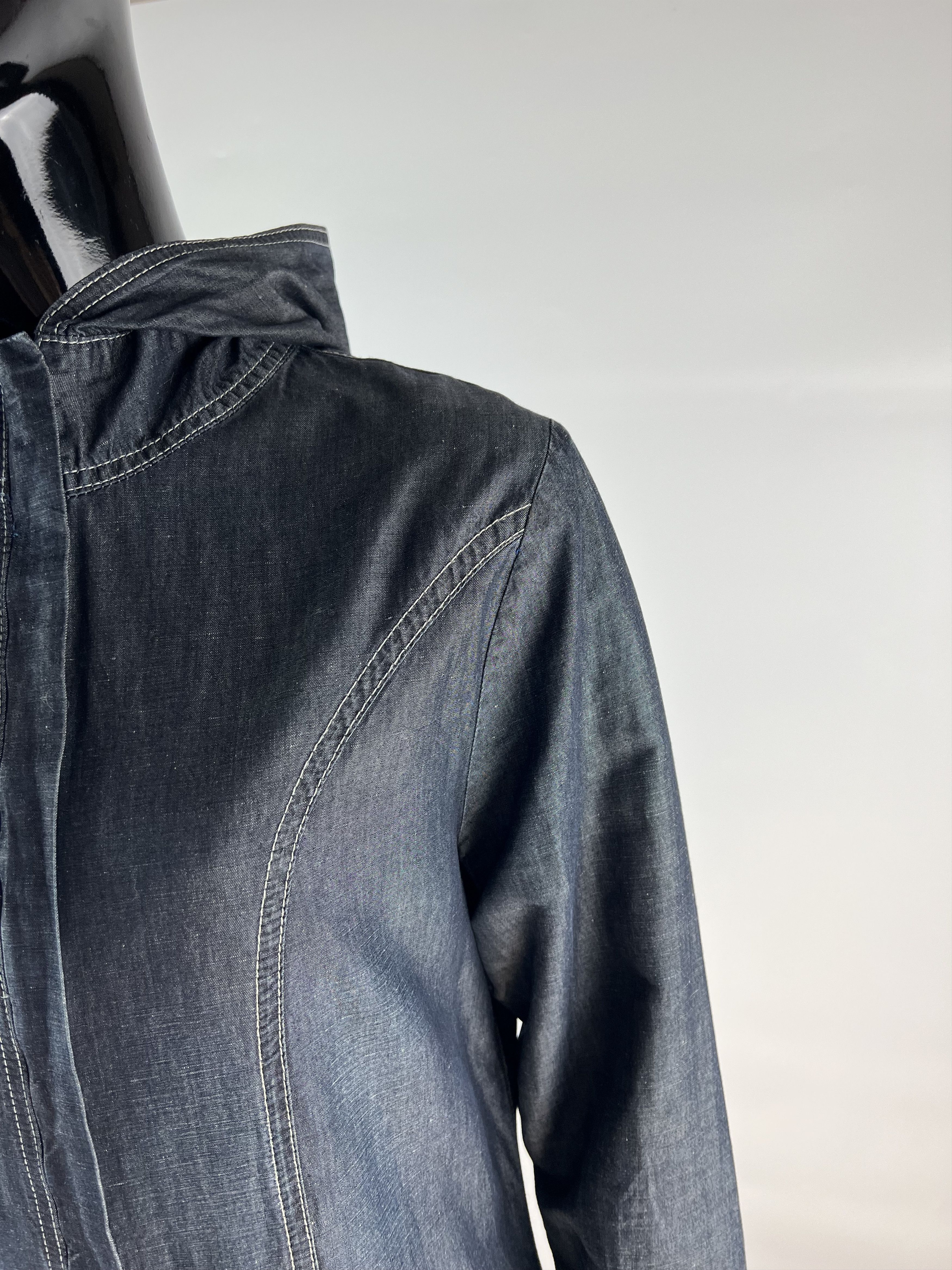 Sarah Pacini Rare Vintage Sarah Pacini Long Hooded Denim Jacket Size T1 Size S / US 4 / IT 40 - 5 Thumbnail