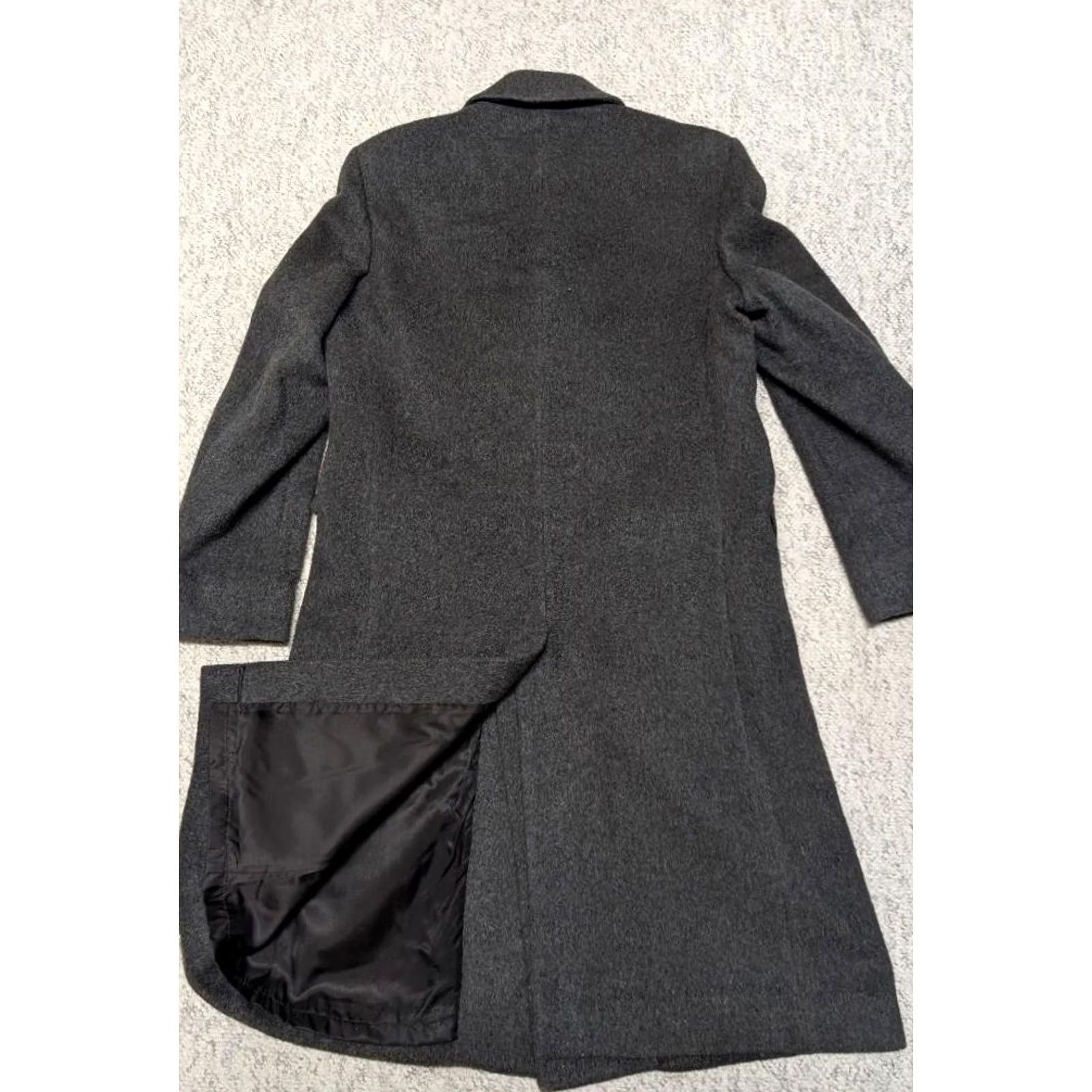 Flannel VINTAGE Stratojac Overcoat Mens 40R Gray Double Breasted Thick Wool Flannel Matted Mohair Size US M / EU 48-50 / 2 - 4 Thumbnail