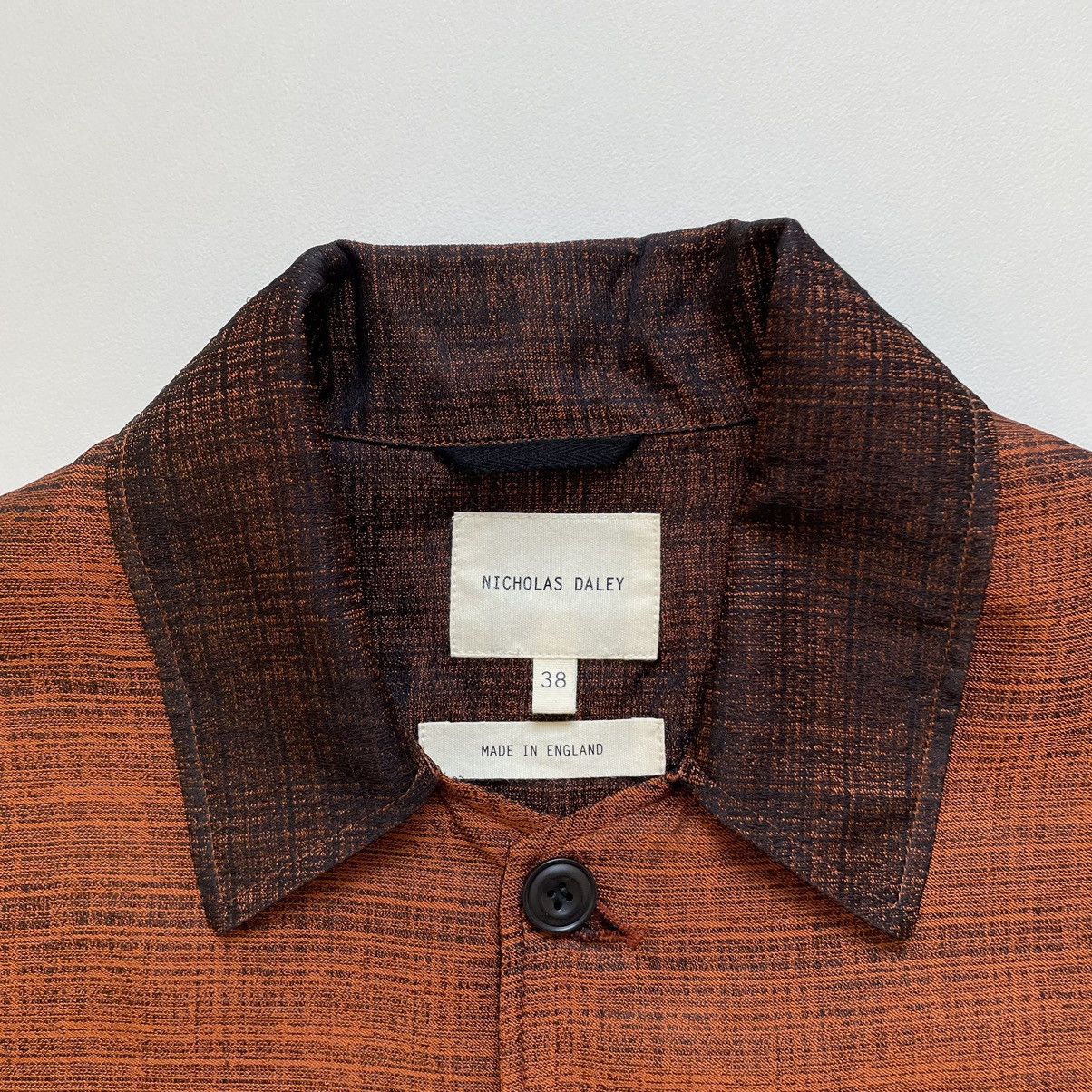 Nicholas Daley Sample Orange / Black Silk Utility Shirt Size US M / EU 48-50 / 2 - 3 Thumbnail