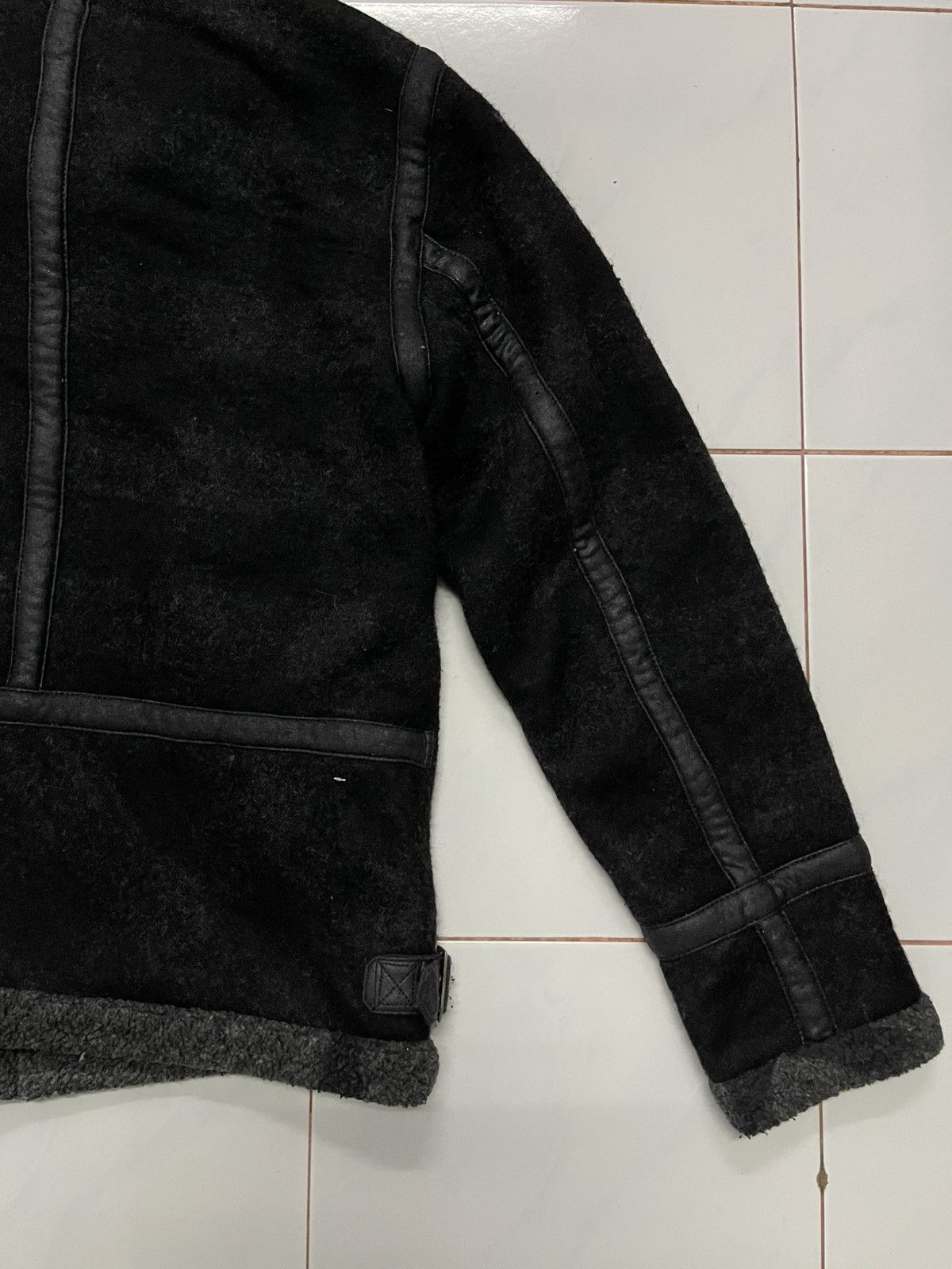 Diesel × Diesel Black Gold × Le Grande Bleu (L.G.B.) 2000s DIESEL TYPE N.78 WOOL FAUX FUR STRIPE SHERPA JACKET Size US M / EU 48-50 / 2 - 23 Thumbnail