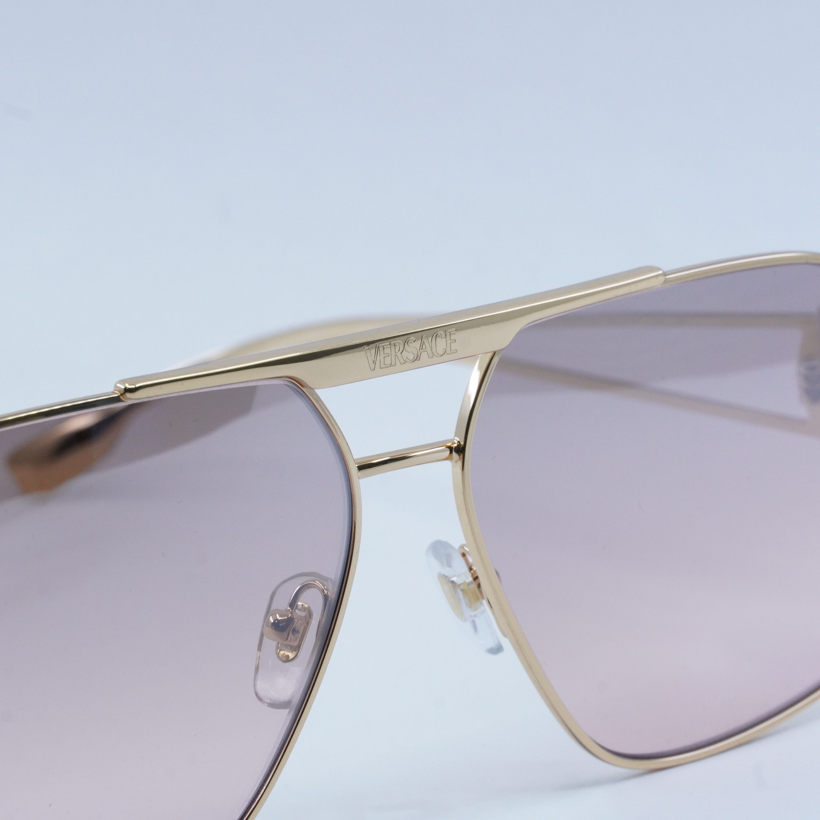 Versace Versace VE2269 10027E Sunglasses Gold Geometric Frame Size ONE SIZE - 2 Thumbnail