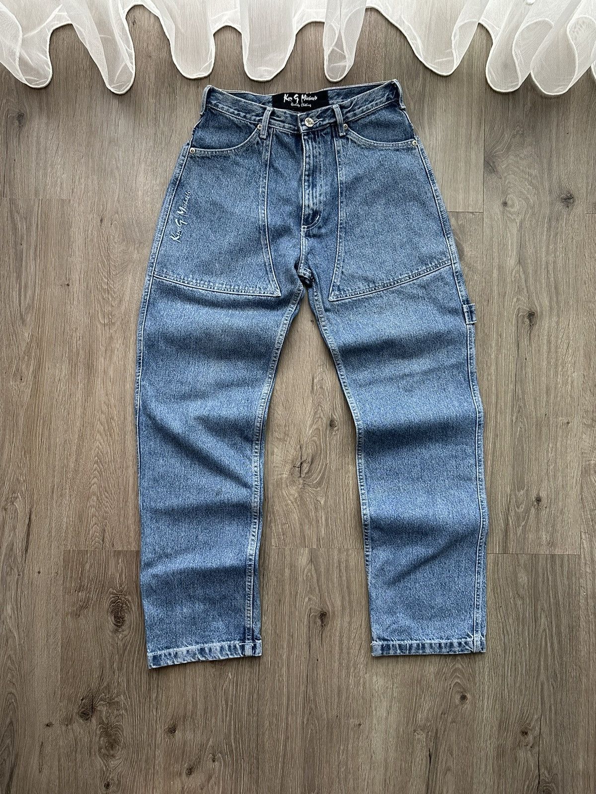 image of Skategang x Vintage Skateboard Denim Wear Dnnon Baggy Pants in Blue, Men's (Size 32)
