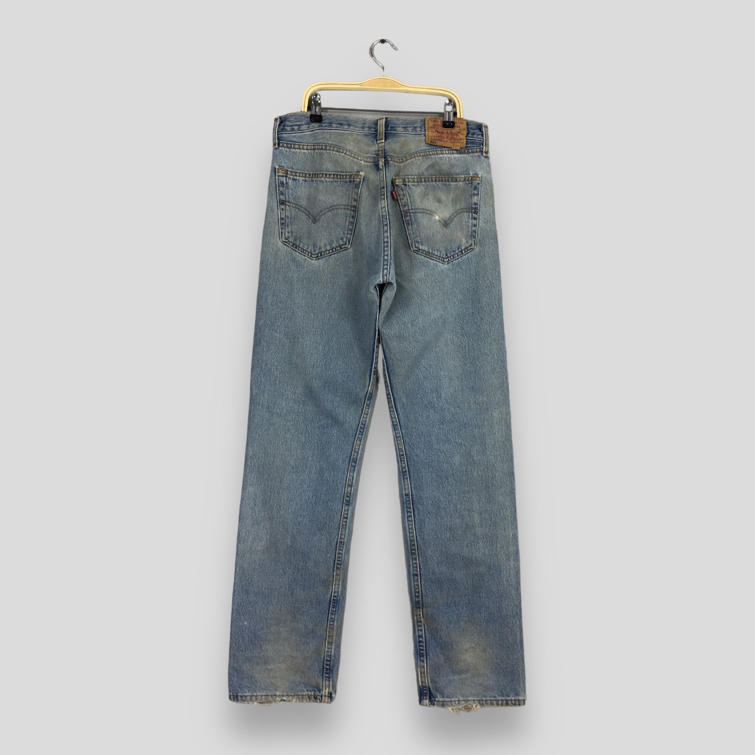 Levi's Size 31x33 Vintage 90s Levi's 501 Faded Blue Jeans S1489 Size US 31 - 8 Thumbnail