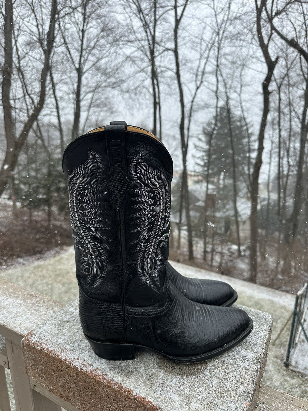 Vintage Leather Cowboy Boots Ferrini Italy Made In Mexico