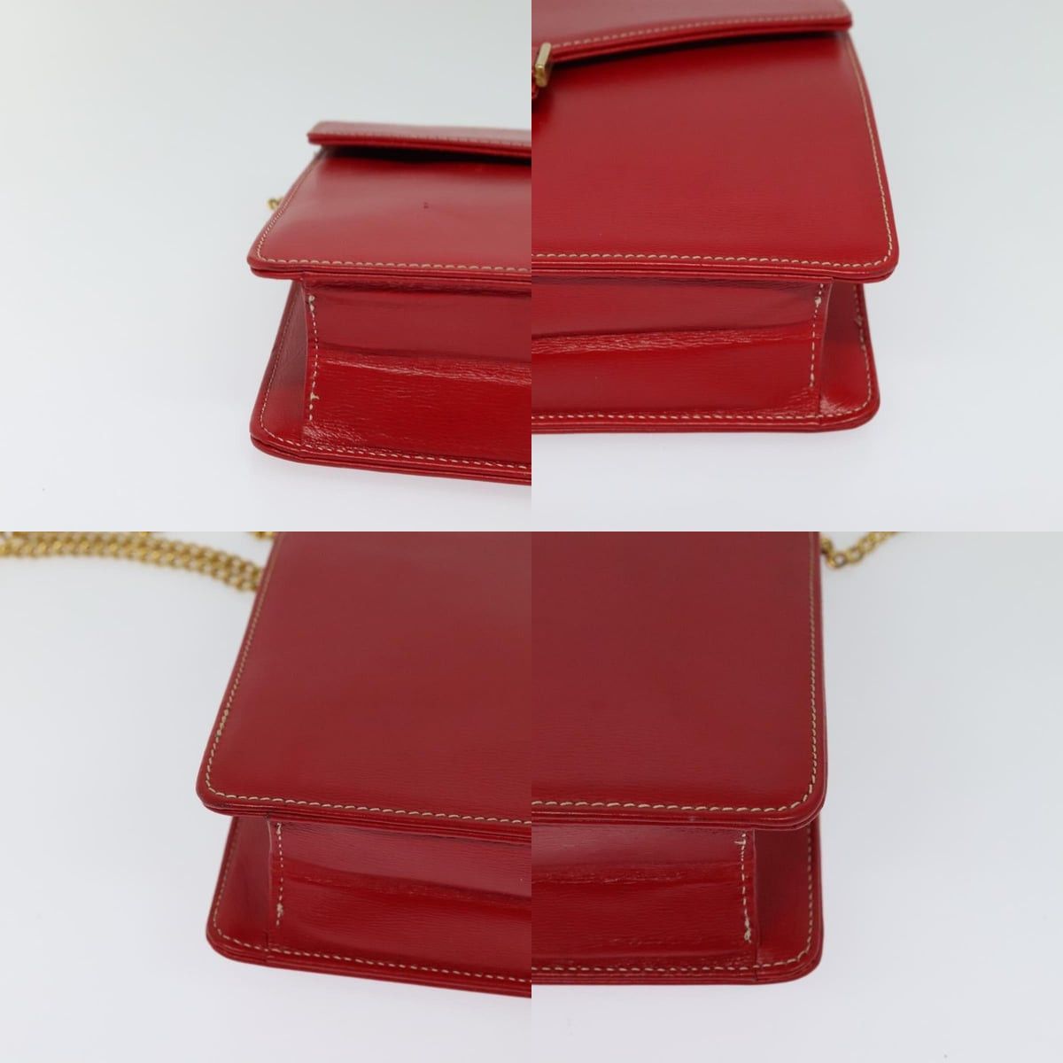 Dior DIOR Chain Shoulder Bag Leather Red Gold Size ONE SIZE - 10 Thumbnail