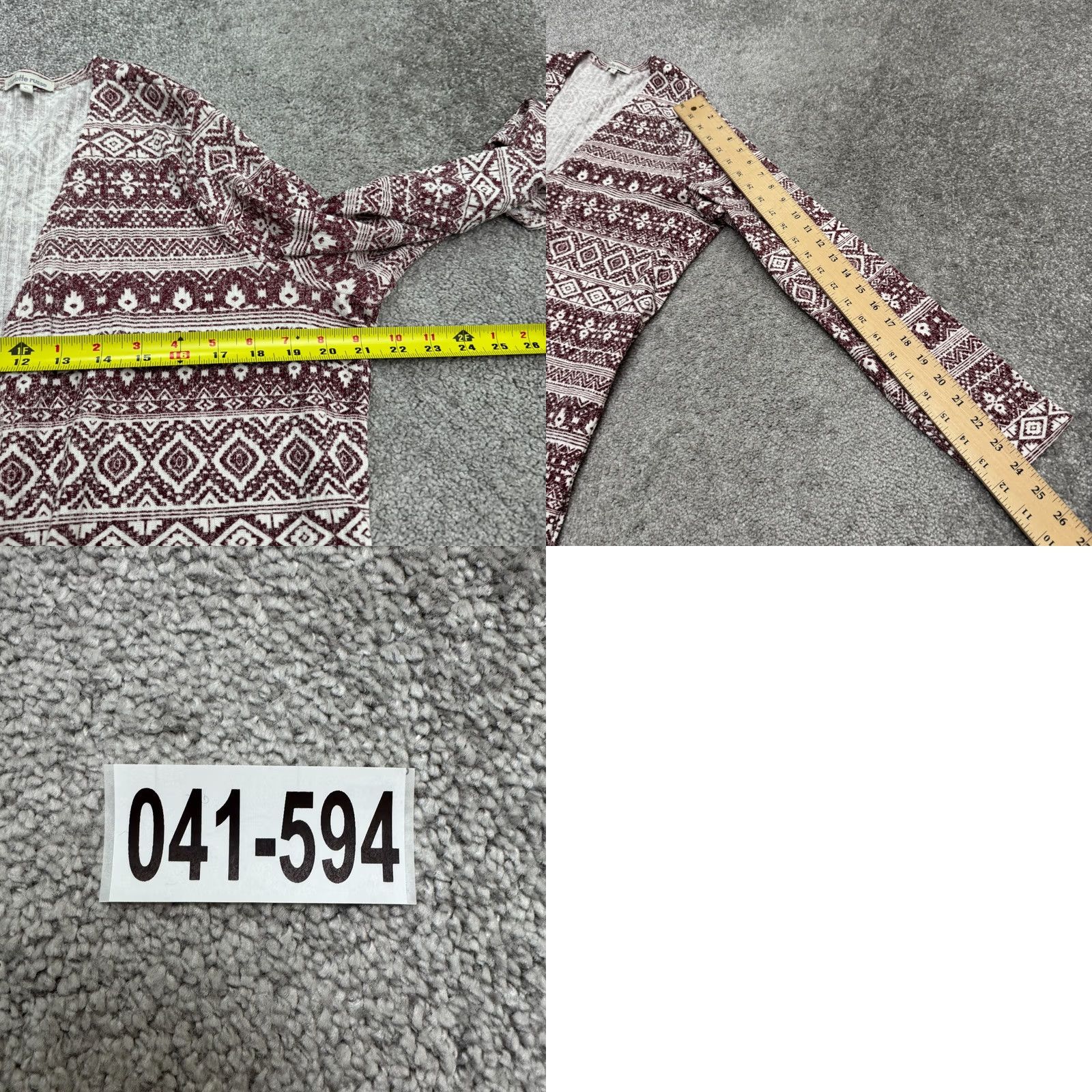 Vintage Charlotte Russe Geometric Aztec Open Cardigan Sweater Womens XL Maroon White Size XL / US 12-14 / IT 48-50 - 8 Thumbnail