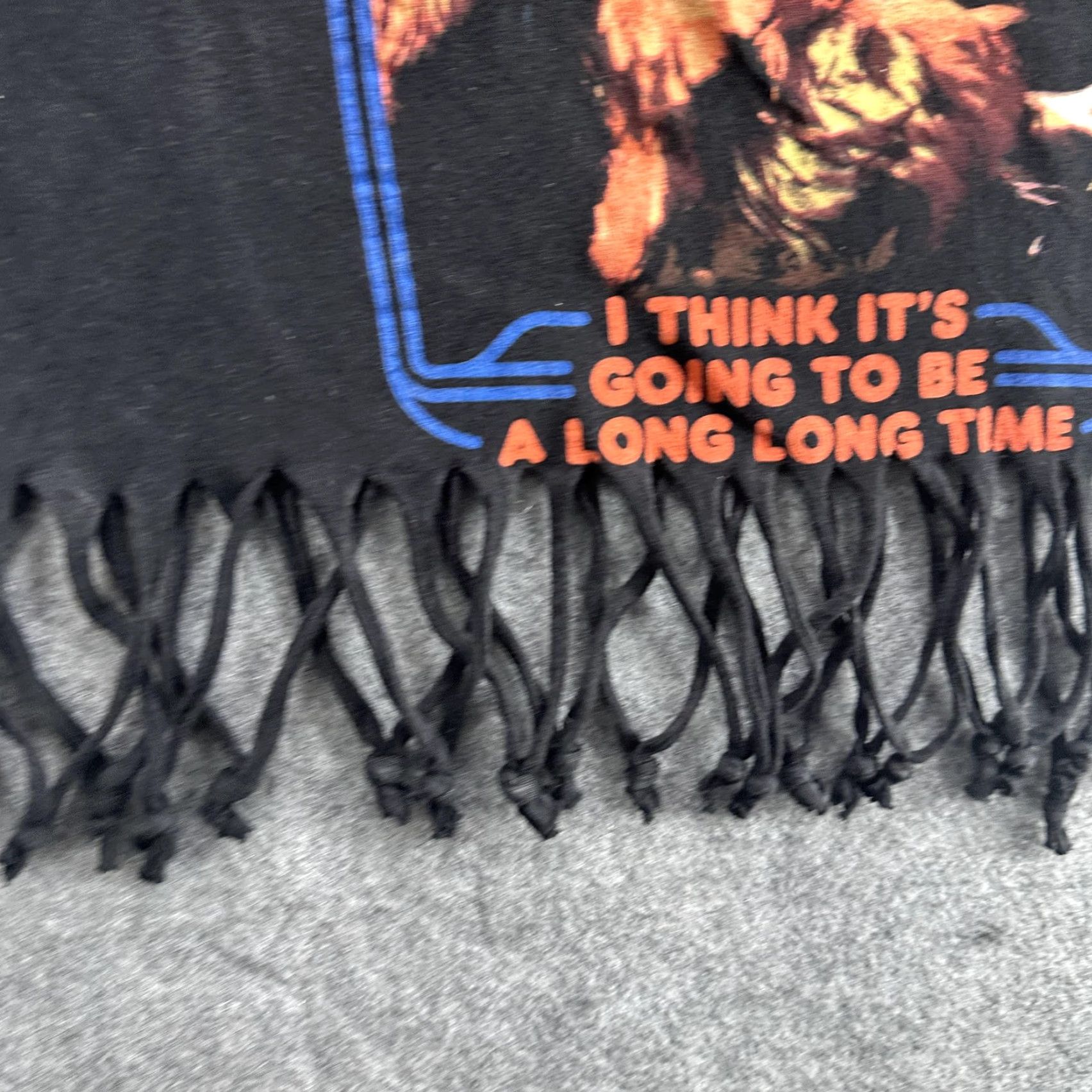 Etro VINTAGE Elton John Rocket Man T-Shirt Womens Medium Black Fringe Graphic Retro Music Festival Tee Size M / US 6-8 / IT 42-44 - 4 Thumbnail