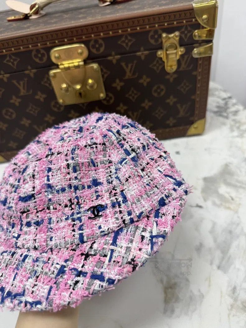 Chanel Chanel SizeM 23P pink woven tweed soft top hat Size ONE SIZE - 2 Thumbnail