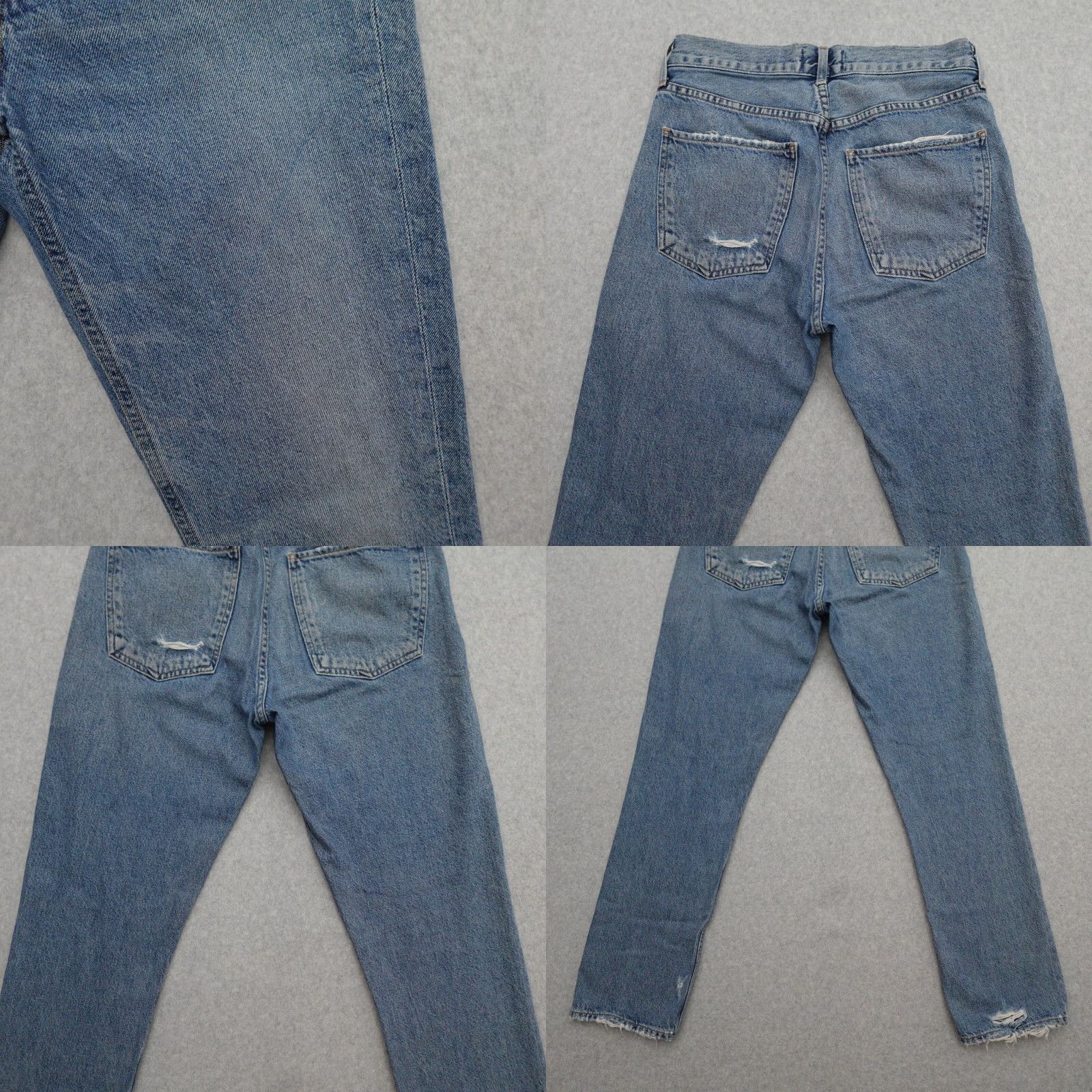 Agolde AGOLDE Jeans Women's 25x26 Distressed Button Fly Blue Casual Boyfriend Denim Shaped Fit Womens Size 42" / US 20 - 9 Thumbnail