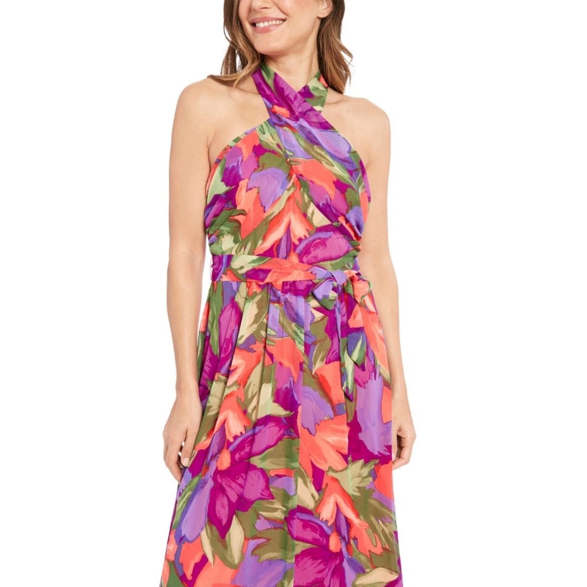 Other London Times Apparel Criss Cross Halter Maxi Dress Formal Size XL / US 12-14 / IT 48-50 - 2 Thumbnail