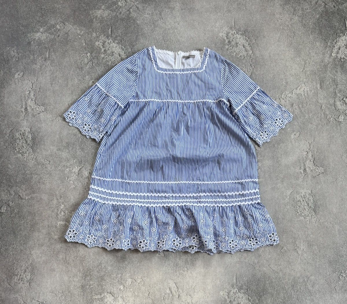 Ermanno Scervino Ermanno Scervino S/size striped dress 👗 blue short sleeve Size S / US 4 / IT 40 - 11 Thumbnail