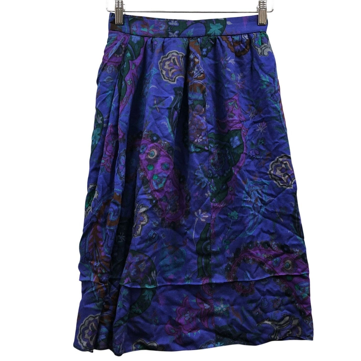 Lanvin Vintage Lanvin Skirt Dress Women's Size 38 Blue Wool Silk Size 22" - 4 Thumbnail