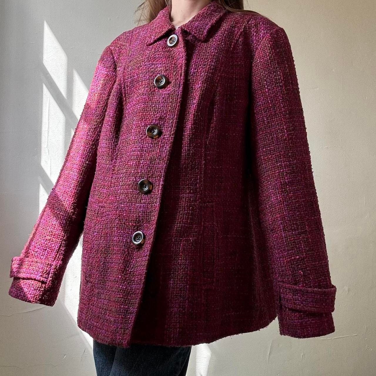 Coldwater Creek Coldwater Creek Purple Green Tweed Peacoat 18 Preppy Grandma Size XXL / US 16-18 / IT 52-54 - 1 Thumbnail