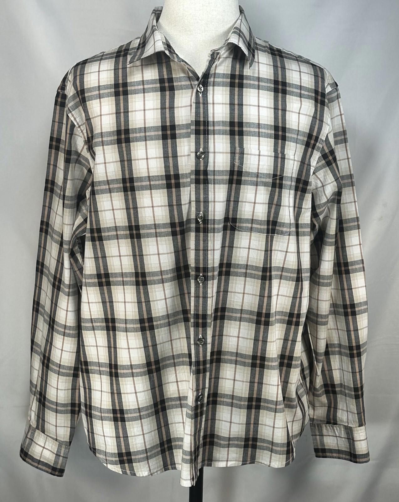 Old Navy Old Navy Plaid Regular Fit Flex Button Up Brown Mens XL Size US XL / EU 56 / 4 - 1 Thumbnail
