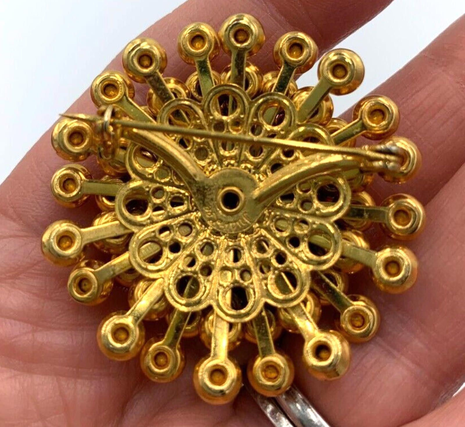 Other Judy Lee Clustered Dome Red Rhinestone Gold Tone Demi Parure Size ONE SIZE - 3 Thumbnail