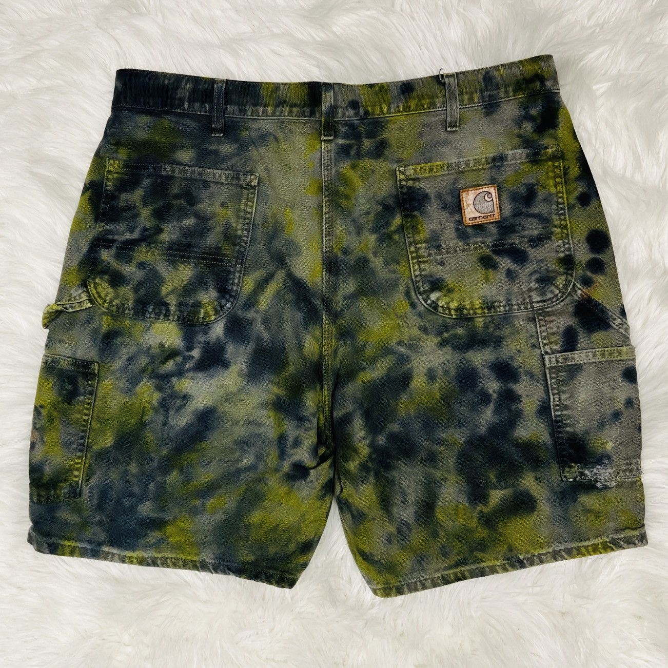 Carhartt Vintage CARHARTT Carpenter Shorts - Upcycled Green Tie Dye Size US 36 / EU 52 - 5 Thumbnail