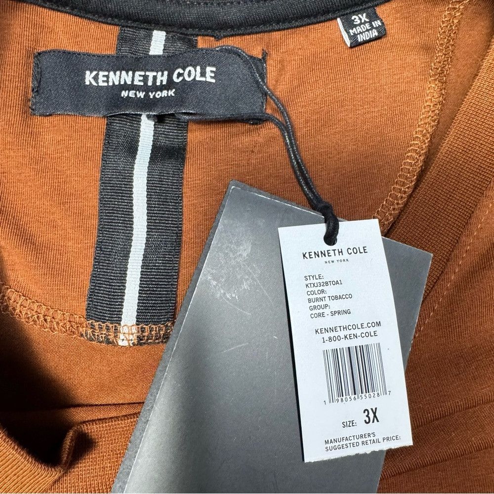Kenneth Cole NWT New Kenneth Cole Light Brown Cotton Logo T-Shirt Size 3 Size US XXL / EU 58 / 5 - 6 Thumbnail