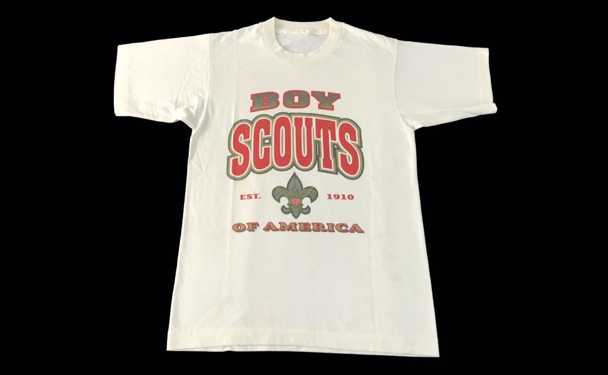 Vintage 80s 90s Boy Scout Of America Outdoor Spell Out Tee Size US S / EU 44-46 / 1 - 1 Thumbnail