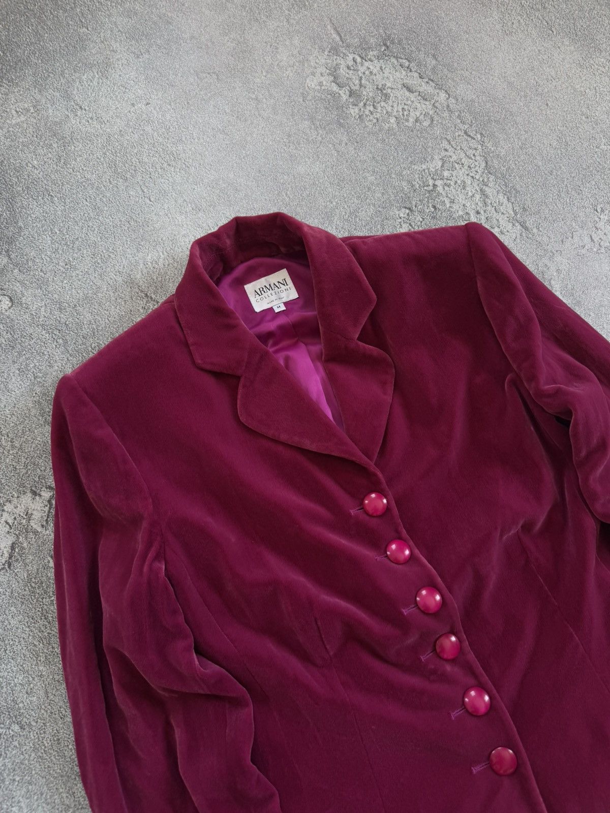 Armani Collezioni Armani Collezioni IT44 pink velour velvet blazer jacket Size M / US 6-8 / IT 42-44 - 2 Thumbnail