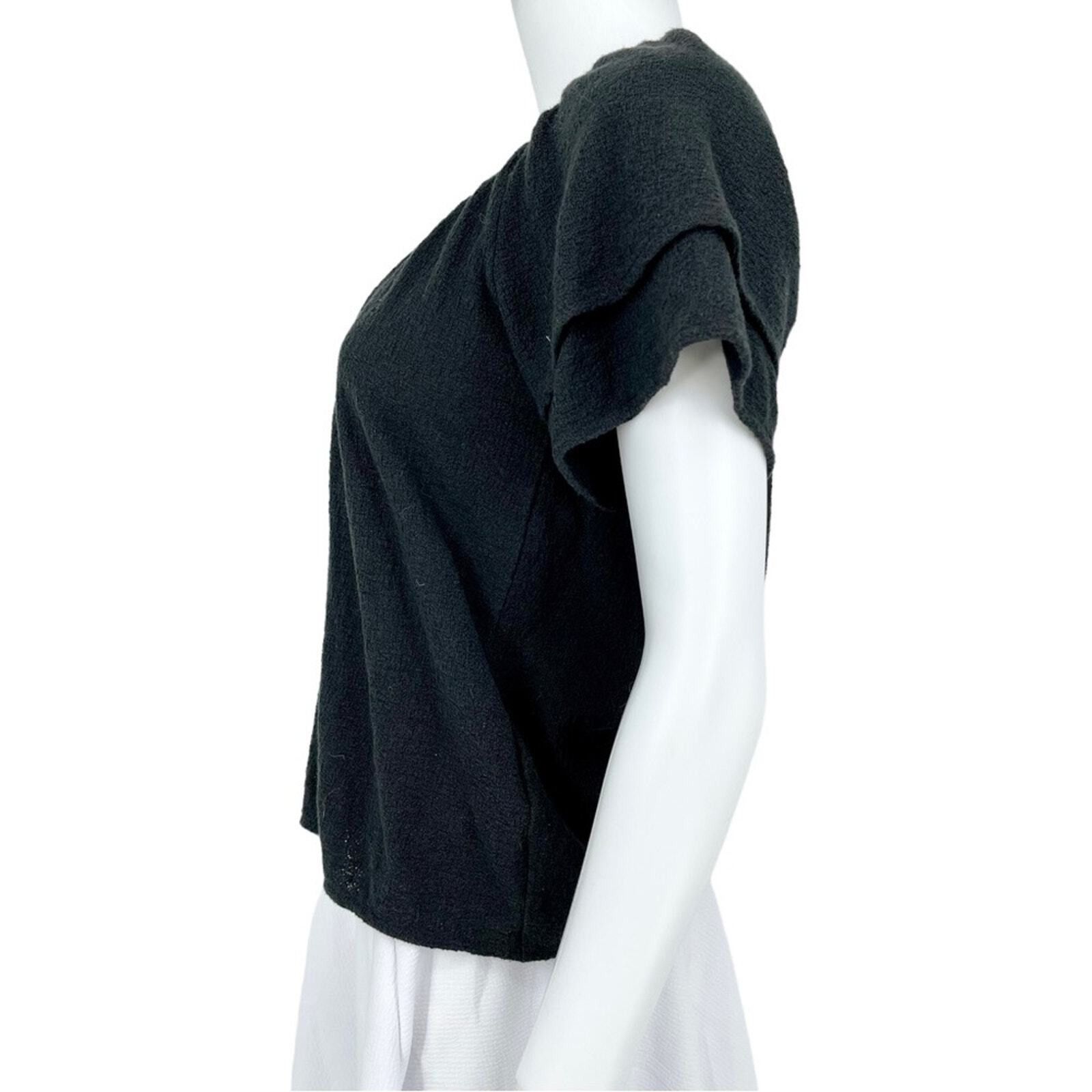 Madewell Madewell Texture & Thread XXS Blouse Tiered Cowl Neck Black Size XXS / US 00 / IT 34 - 2 Thumbnail