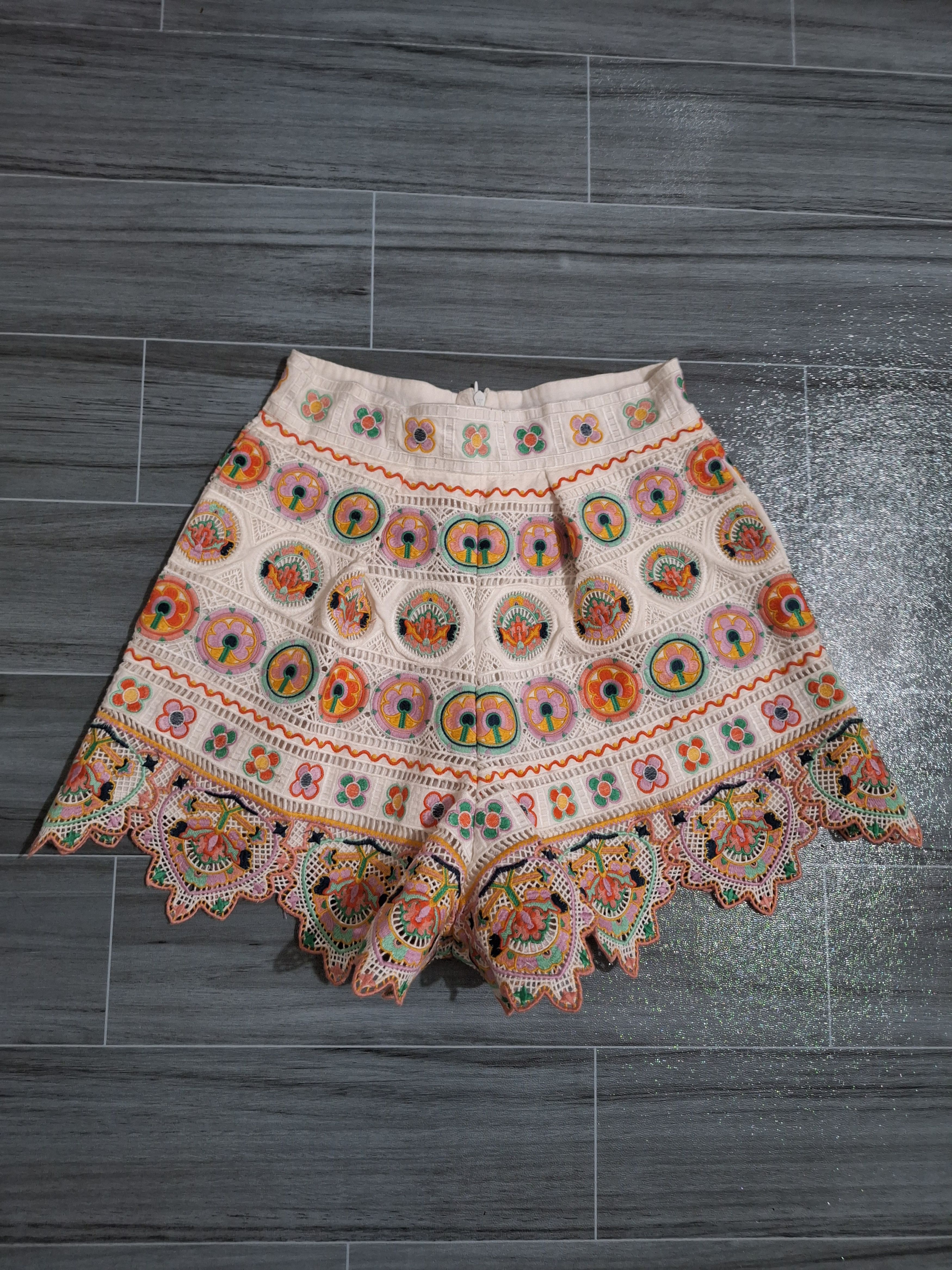 image of Zimmermann - Floral Embroidered Short, Women's (Size 26)