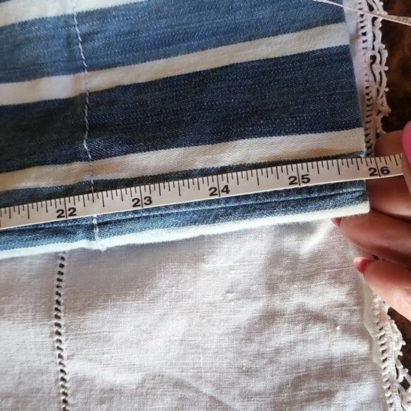 Ann Taylor Ann Taylor High Waisted Wide Leg Belted Blue Jean Sz. 0 Capr Size 25" / US 0 / IT 36 - 10 Thumbnail