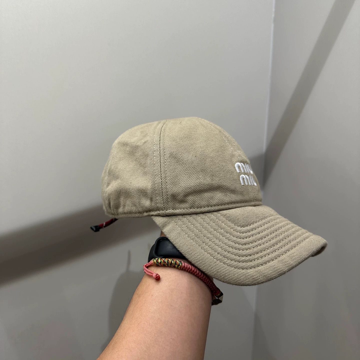 MiuMiu feb379 logo embroidered cap M cotton