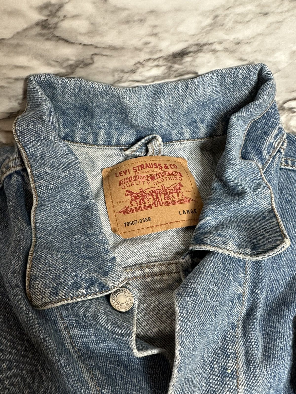 Levi's made USA vtg 90s Levi Strauss Levis 70507-0389 Denim Jacket Size US L / EU 52-54 / 3 - 4 Thumbnail