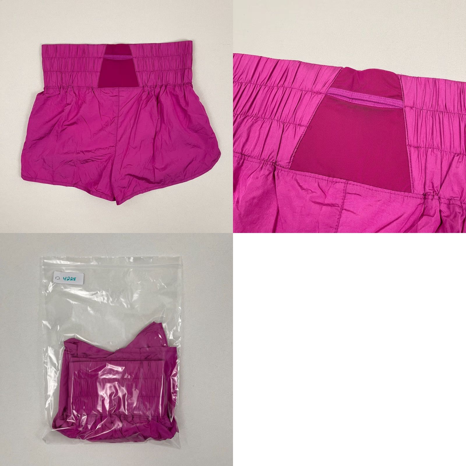 Free People VINTAGE Free People Movement The Way Home Shorts Womens XL Pink Active High Waisted Prep Size 26" / US 2 / IT 38 - 8 Thumbnail