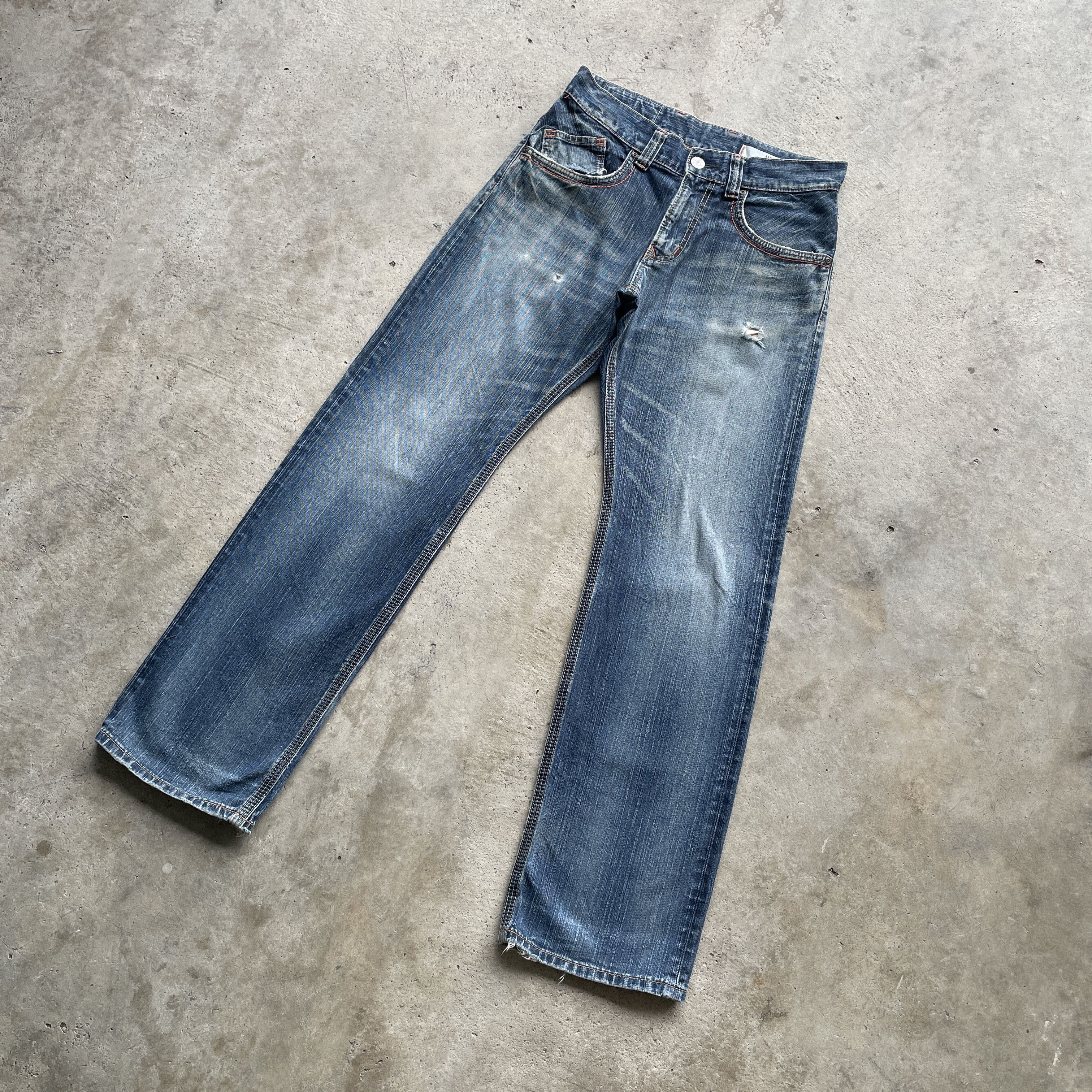 W31x33 VINTAGE EDWIN XV-S JAPAN JEANS FADED DENIM PANTS
