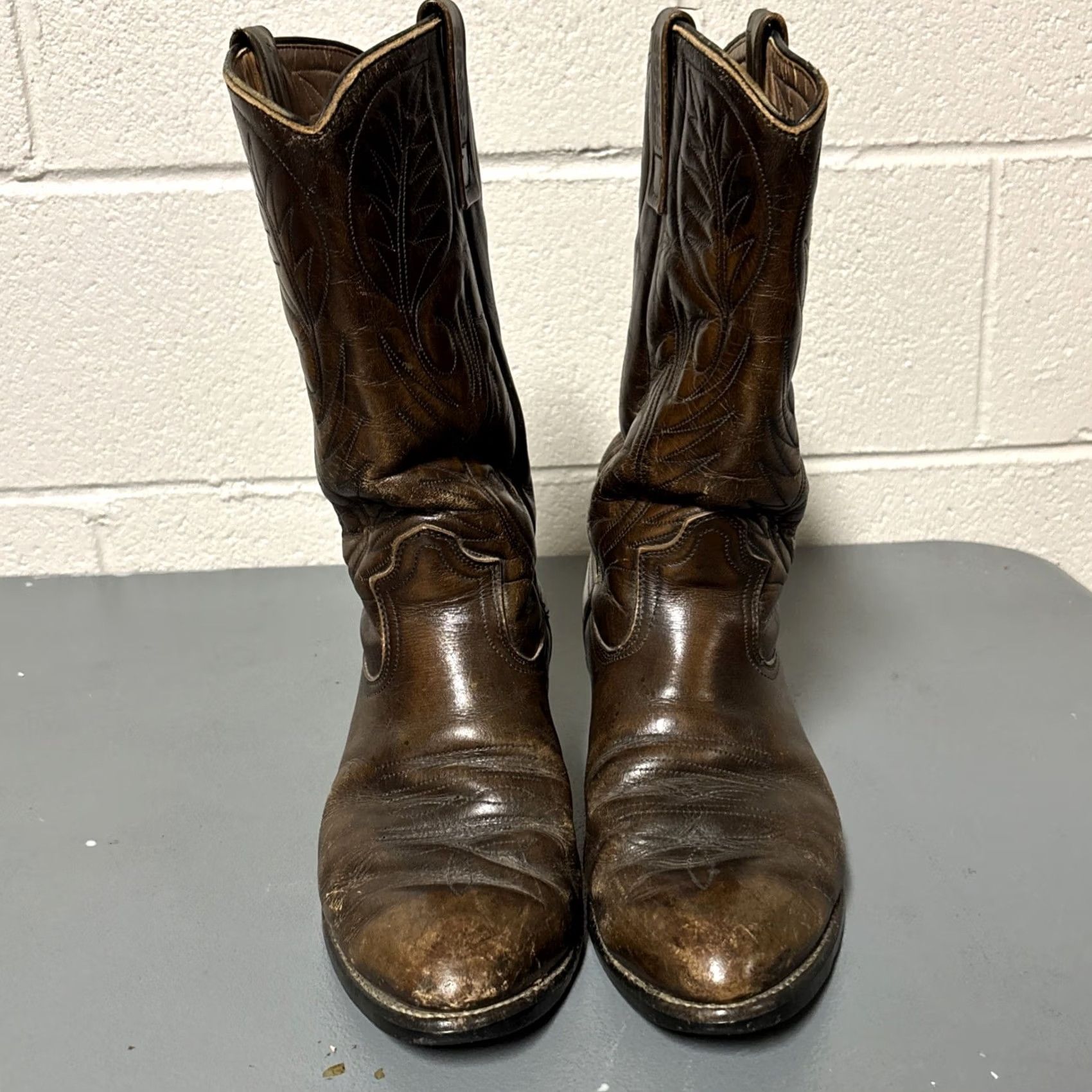 Vintage VTG Red Wing Pecos 9801-1 Brown Western Stitched Cowboy Leather Boots Mens 10 Size US 10 / EU 43 - 2 Thumbnail