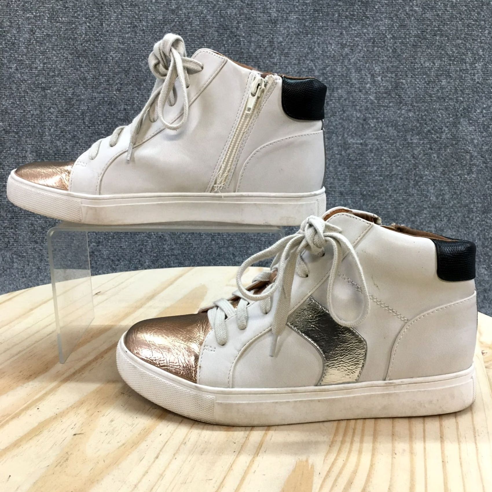Dolce Vita Dolce Vita Shoes Womens 8 Alvira Wedge Sneakers White Faux Leather High Top Shoes Women's Casual Sneaker Modern Classic Mens Womens Girls? Size M / US 6-8 / IT 42-44 - 2 Thumbnail