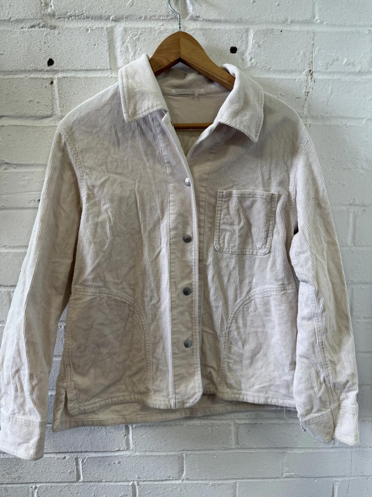 Designer Chic Cream Corduroy Jacket with Pocket Size US M / EU 48-50 / 2 - 1 Thumbnail